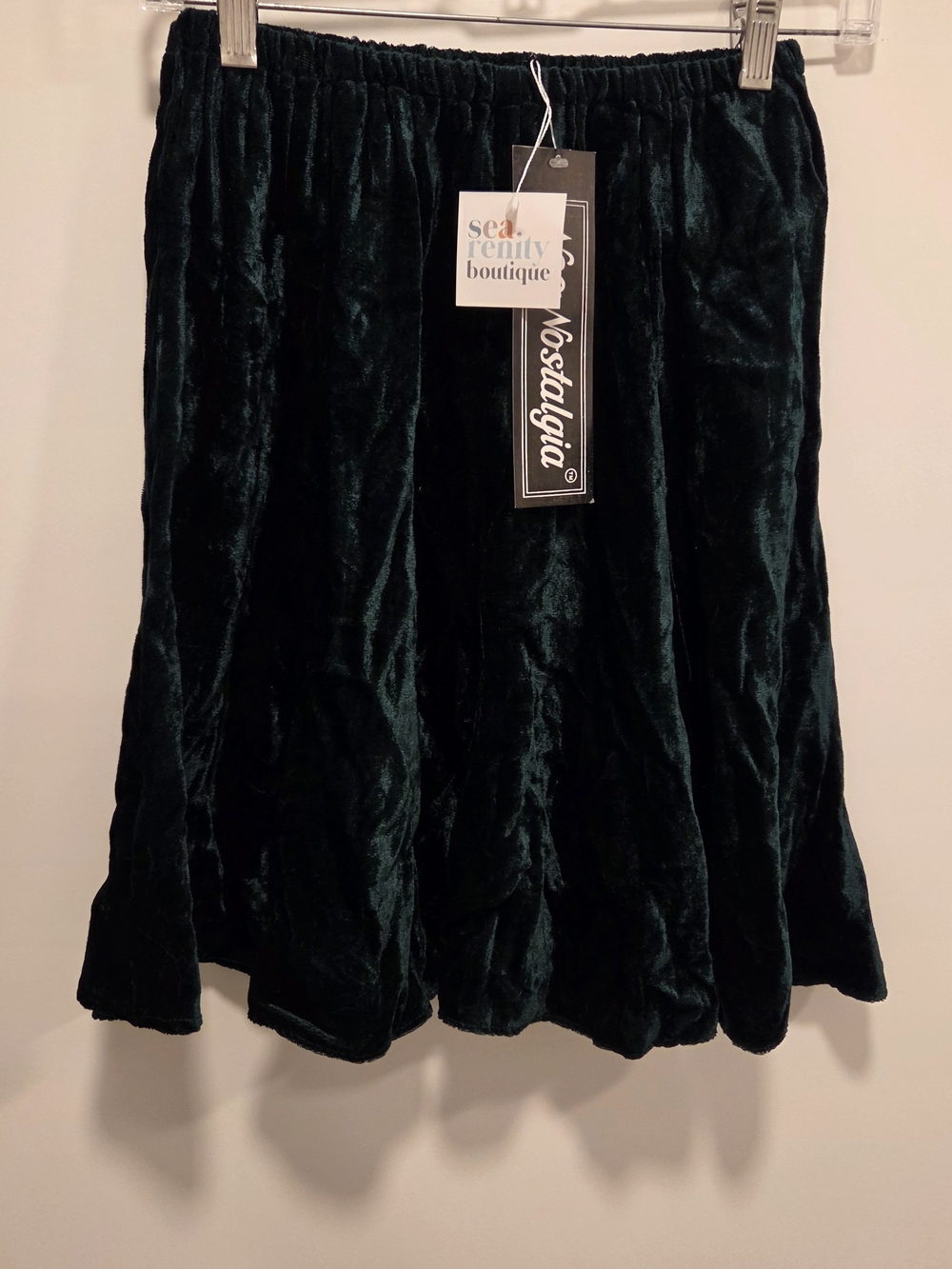 Velvet Skater Skirt in Deep Teal